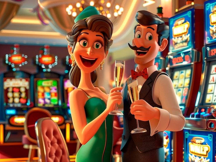 Antarmuka permainan Lucky Neko di slot 858 dengan simbol-simbol keberuntungan